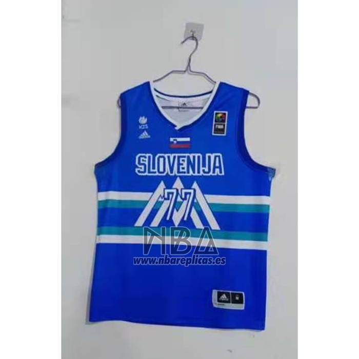 Camiseta Slovenia Luka Doncic NO 77 Tokyo 2021 Azul